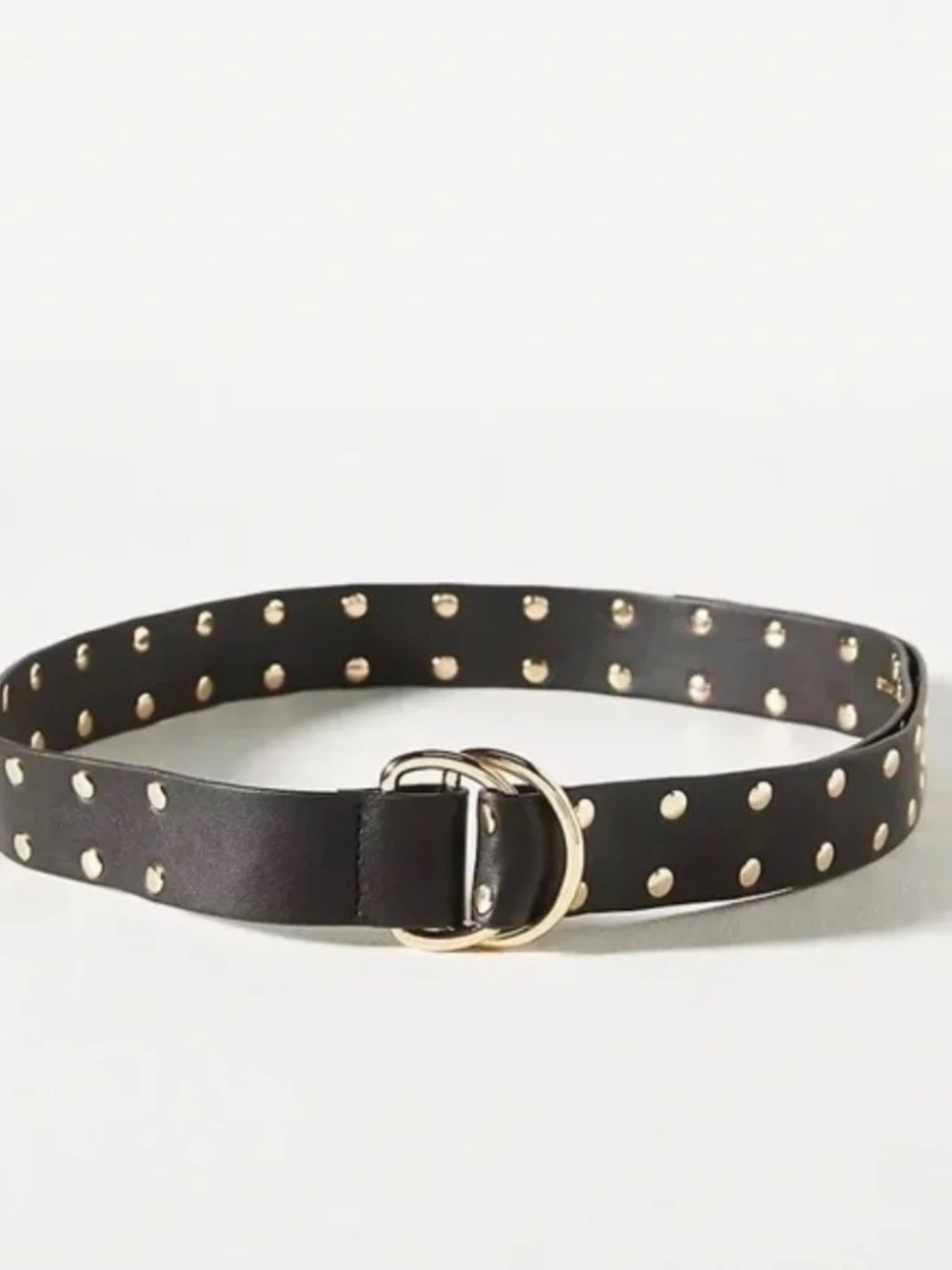 NWT Anthropologie Black Studded Faux Leather Black Belt L/XL